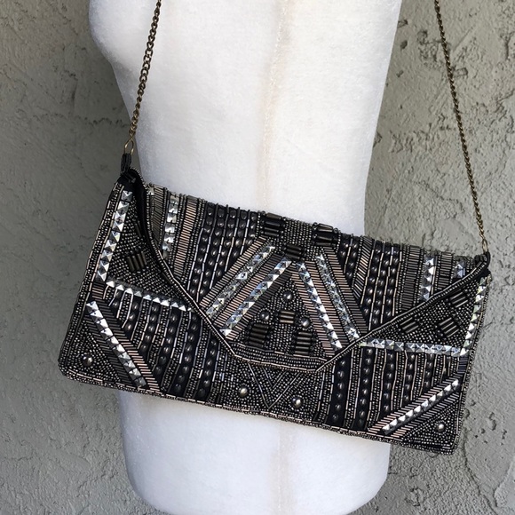 Urban Outfitters Handbags - Urban Outfitters Beaded Envelope Purse Chain Strap